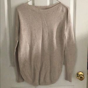 Old Navy Sweater. Tan. Long Sleeve Swoop Neck. XS